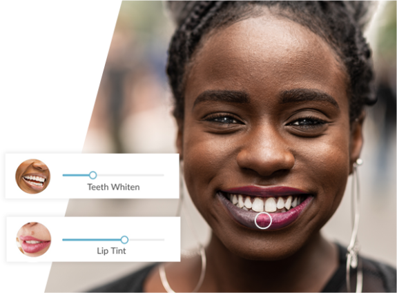 use the lip tint tool to add lip color to photos
